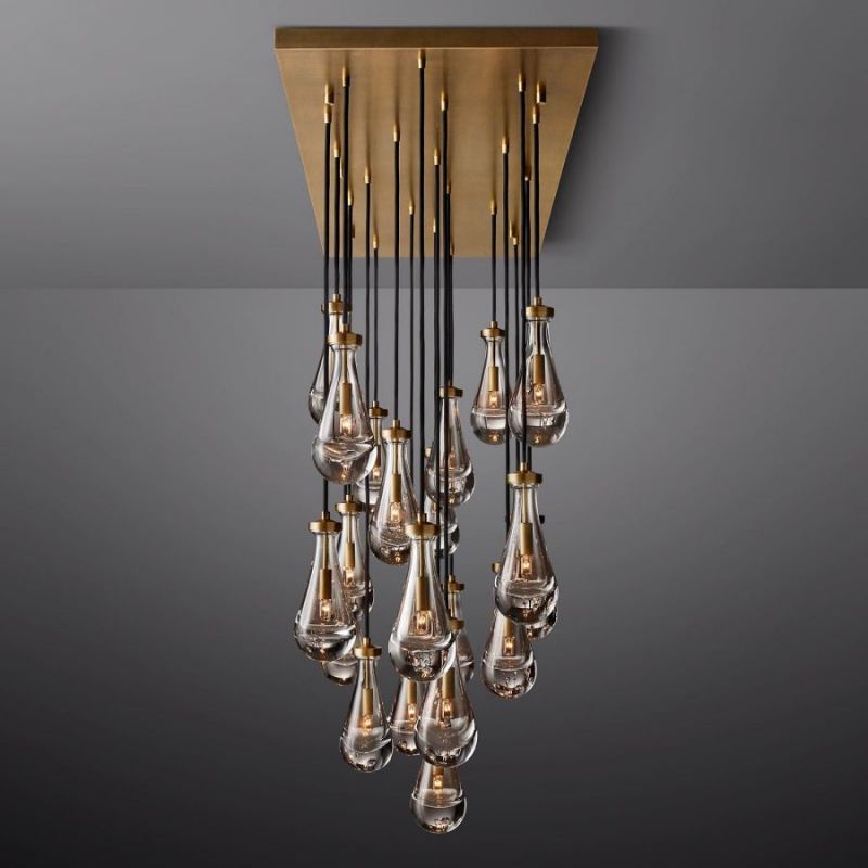 Raindrop Rectangle Chandelier 72"