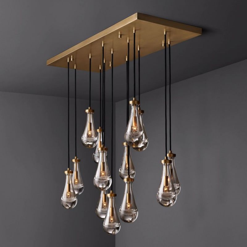 Raindrop Rectangle Chandelier 54"