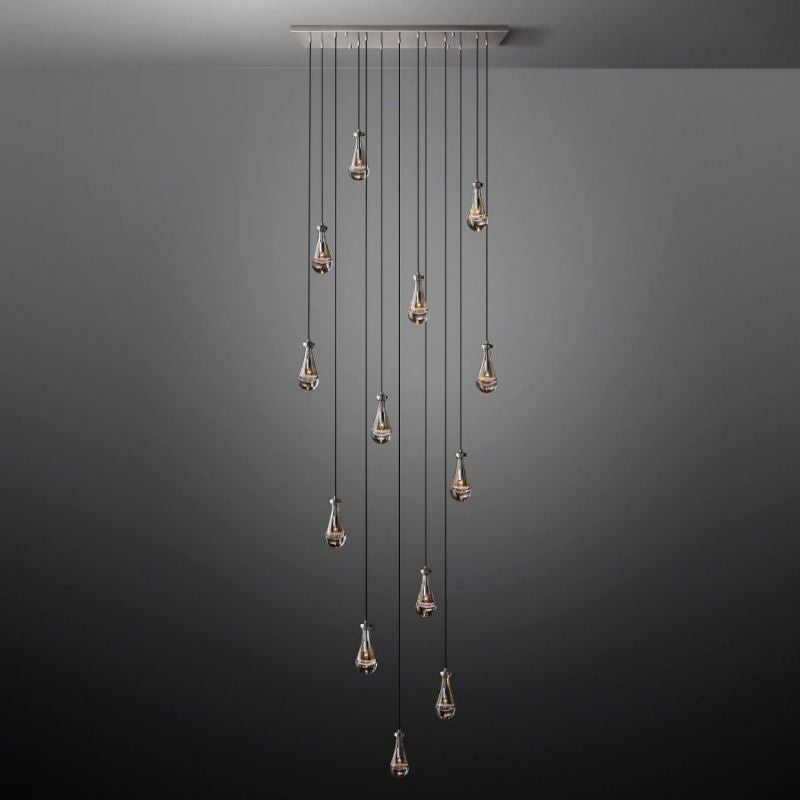 Raindrop Rectangle Chandelier 54"