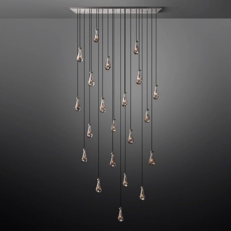 Raindrop Rectangle Chandelier 72"