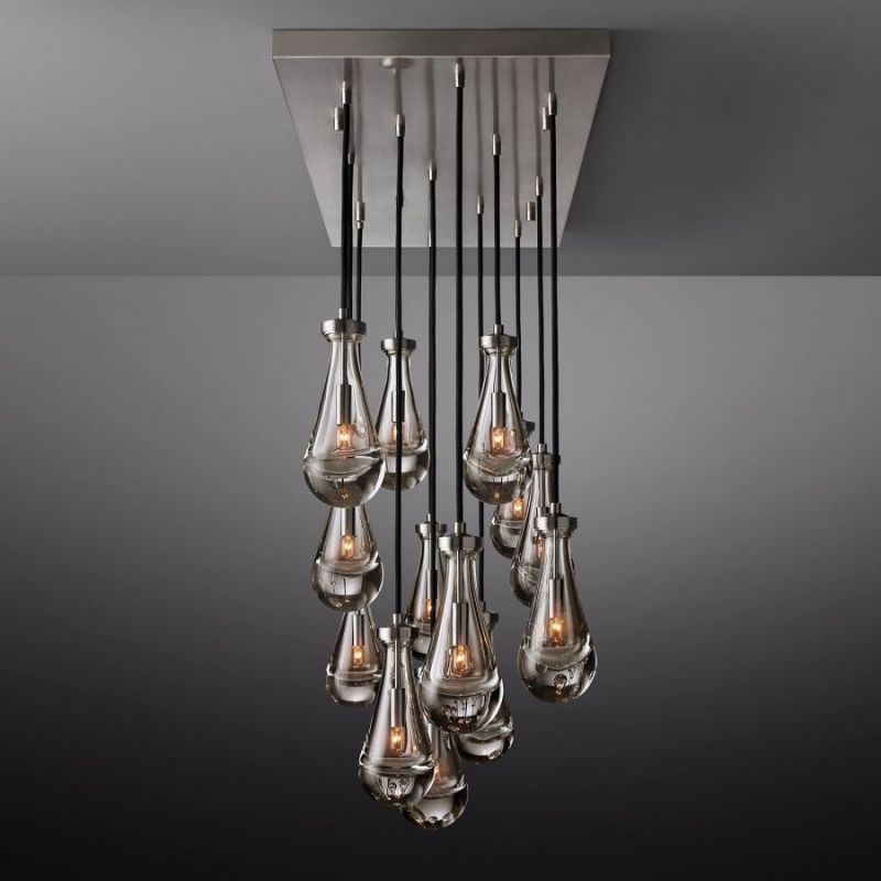 Raindrop Rectangle Chandelier 54"