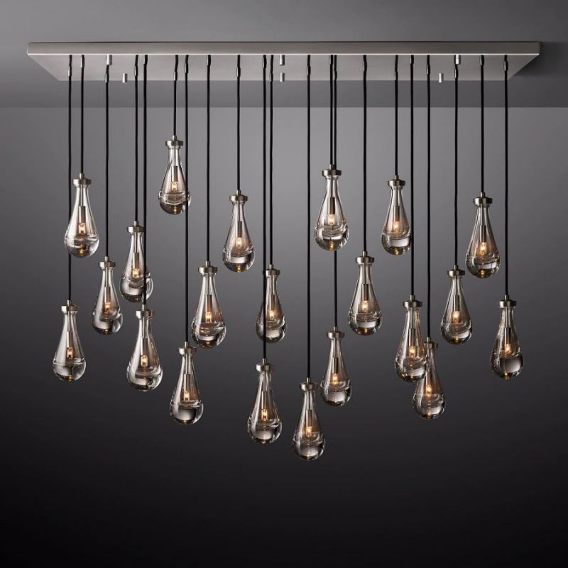 Raindrop Rectangle Chandelier 72"