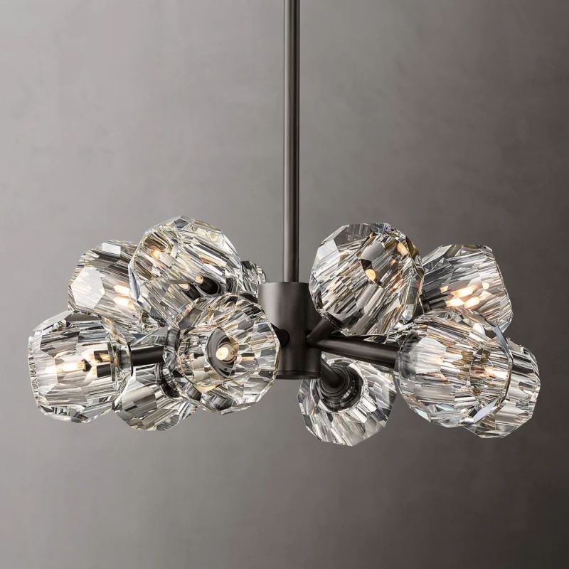 Crysball Round Chandelier 24"