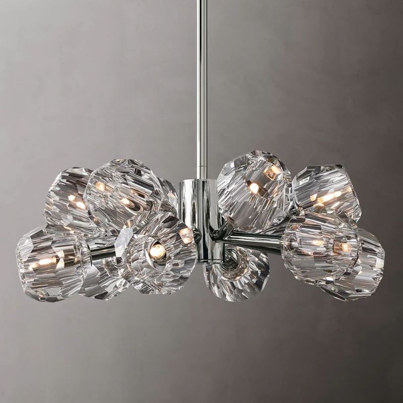 Crysball Round Chandelier 24"