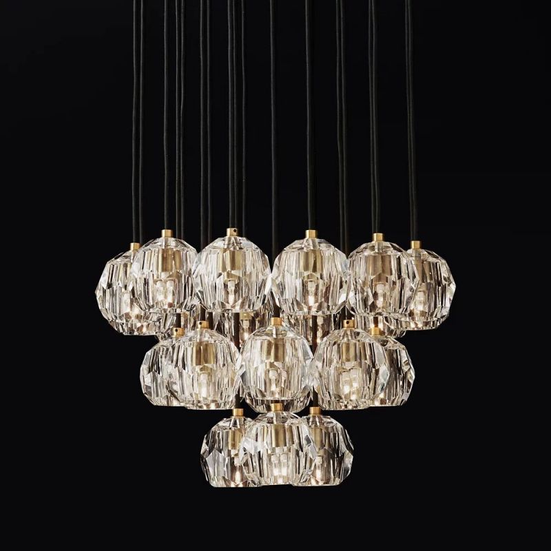 Crysball Cluster Round Chandelier 24"