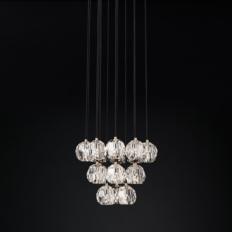 Crysball Cluster Round Chandelier 19"