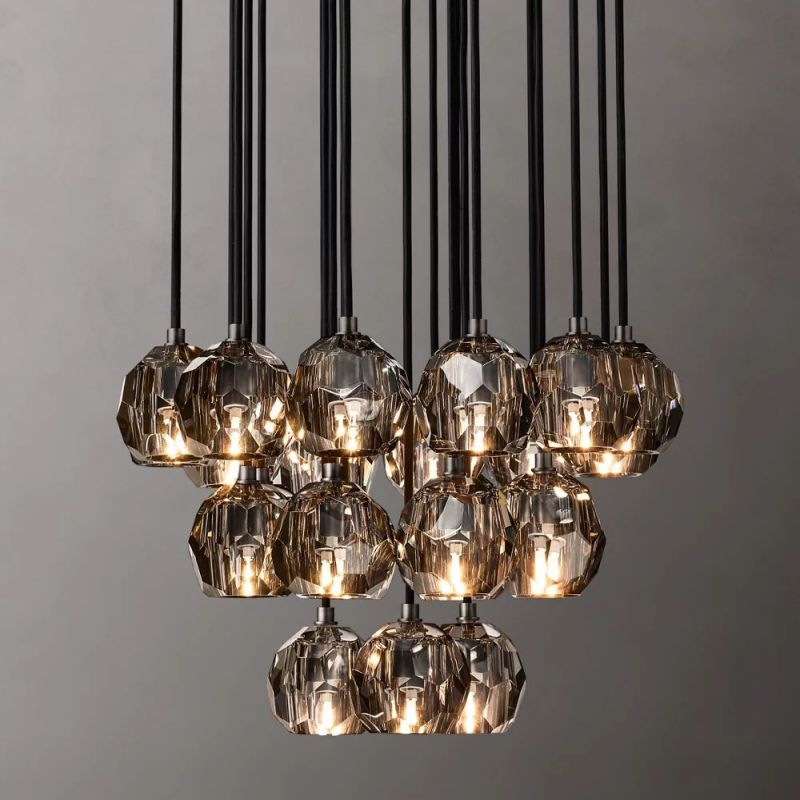 Crysball Cluster Round Chandelier 24"