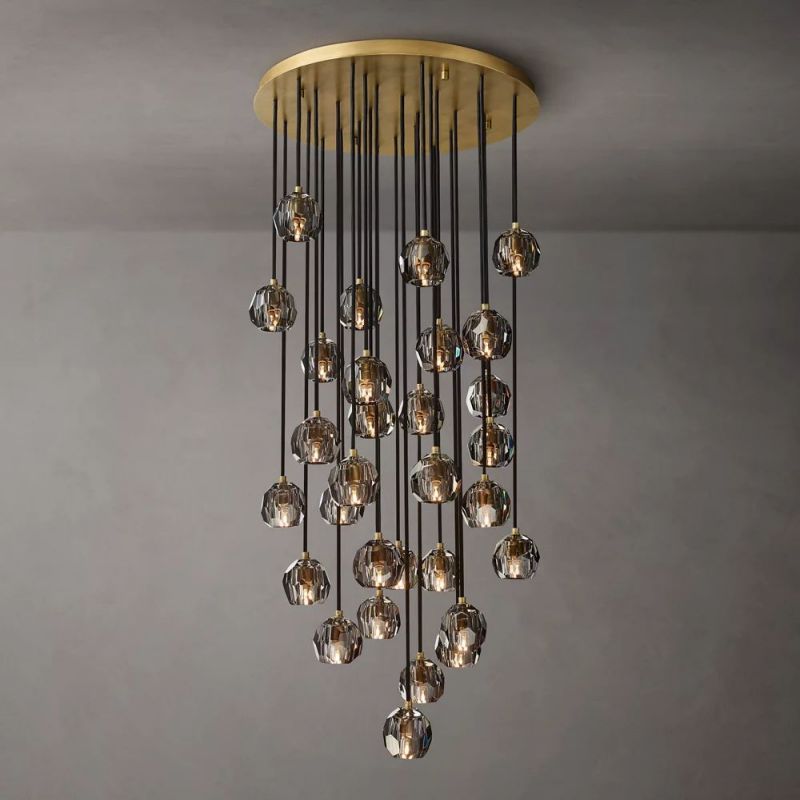 Crysball Cluster Round Chandelier 30"