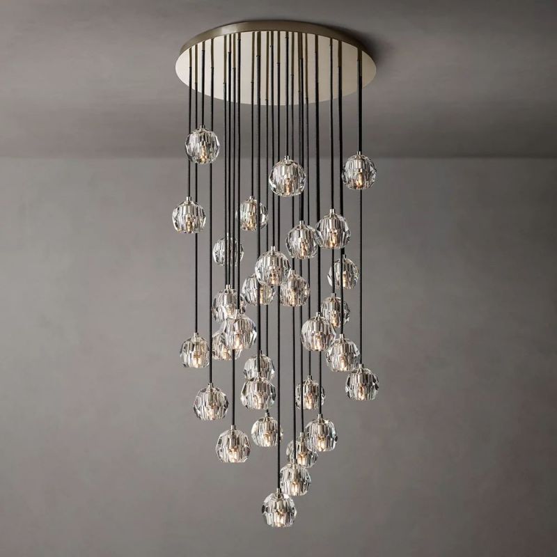 Crysball Cluster Round Chandelier 30"