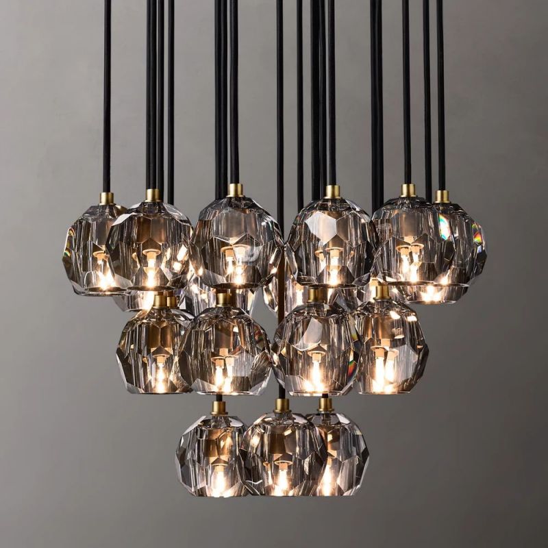 Crysball Cluster Round Chandelier 24"