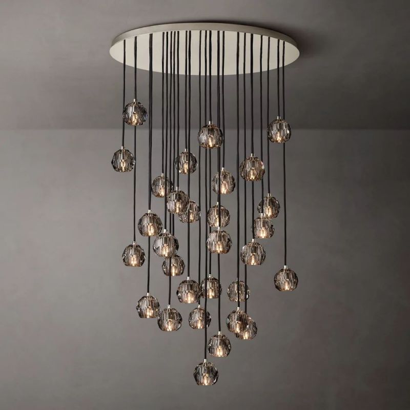 Crysball Cluster Round Chandelier 40"