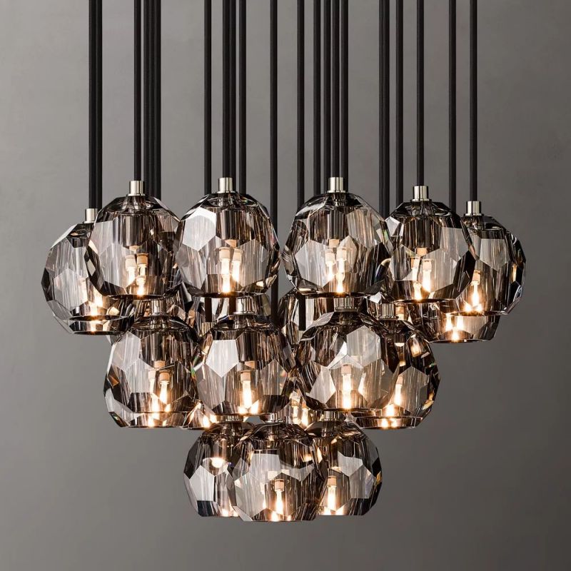 Crysball Cluster Round Chandelier 24"