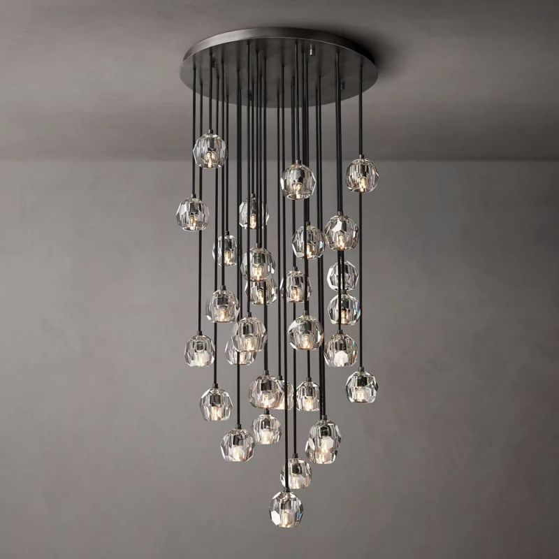 Crysball Cluster Round Chandelier 30"