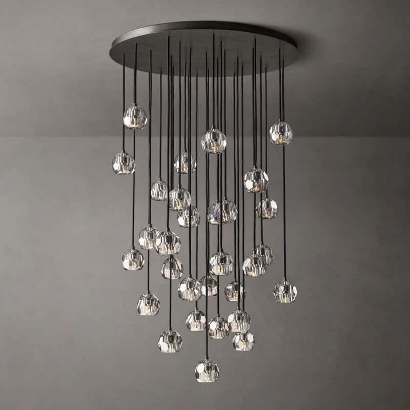 Crysball Cluster Round Chandelier 40"