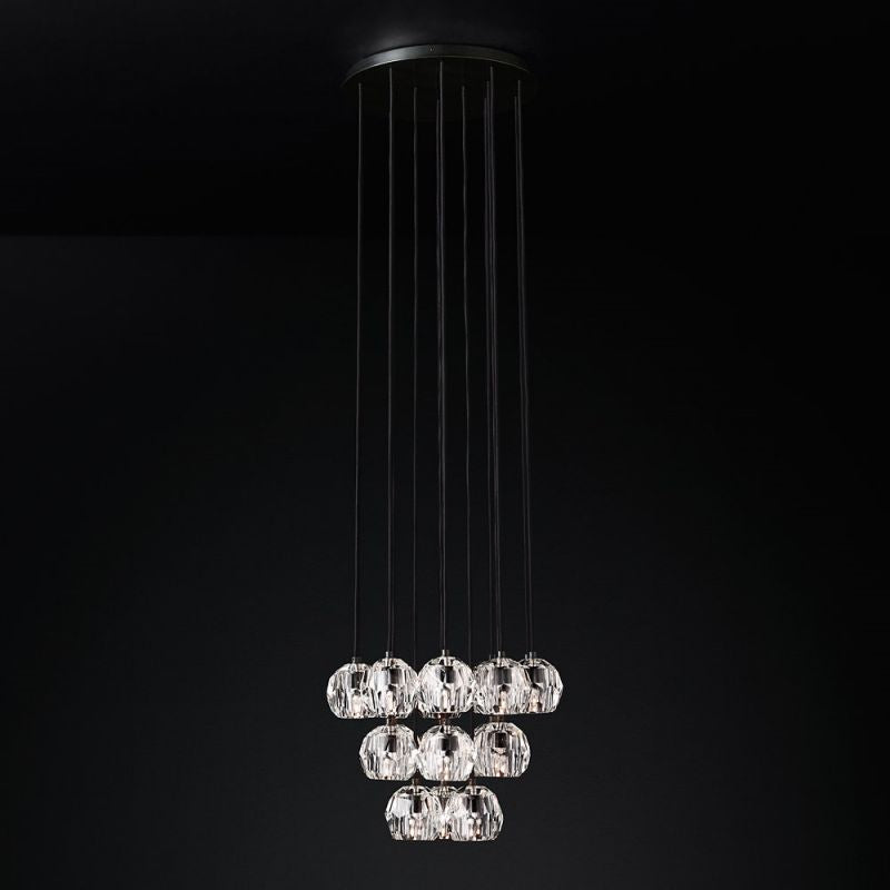 Crysball Cluster Round Chandelier 19"