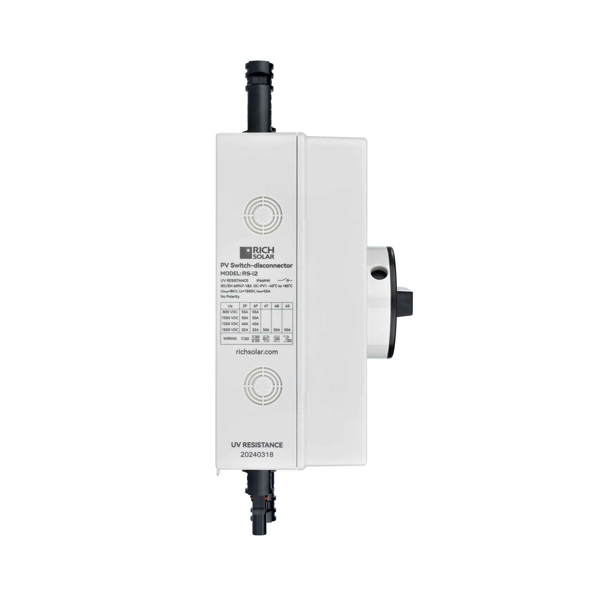 Rich Solar RS-i2 Solar PV DC Quick Disconnect Switch | 1500V - 32A