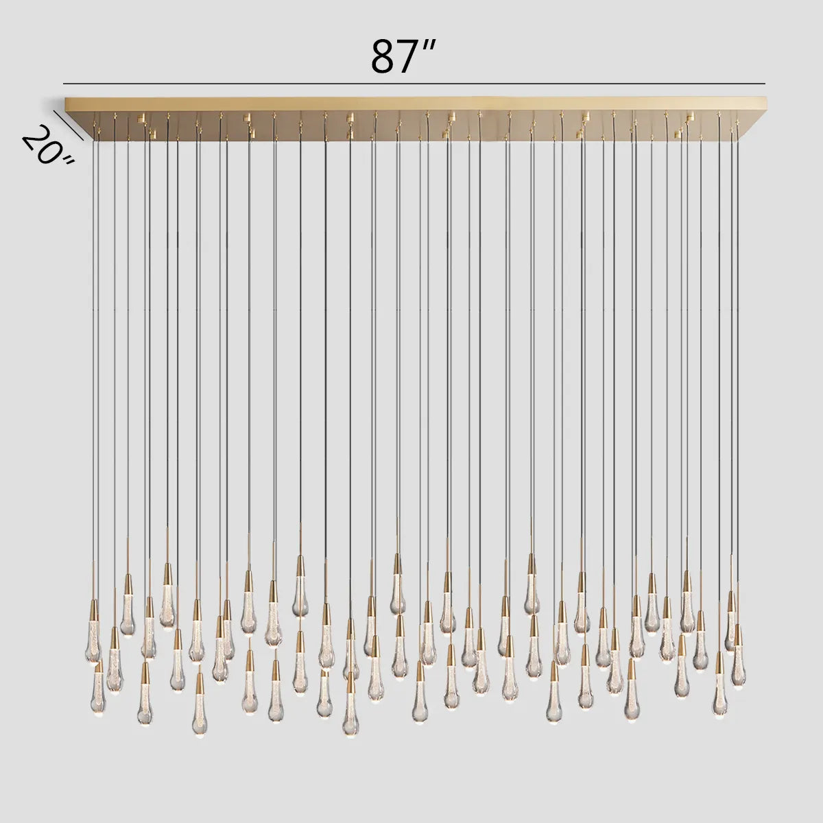 Solitaire Linear Chandelier 37'' 50'' 70'' 87" 120"W