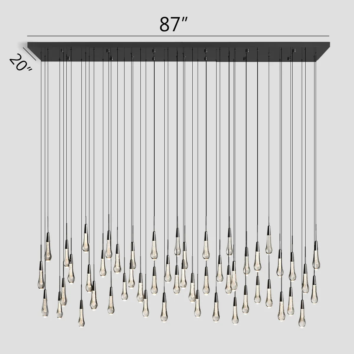 Solitaire Linear Chandelier 37'' 50'' 70'' 87" 120"W