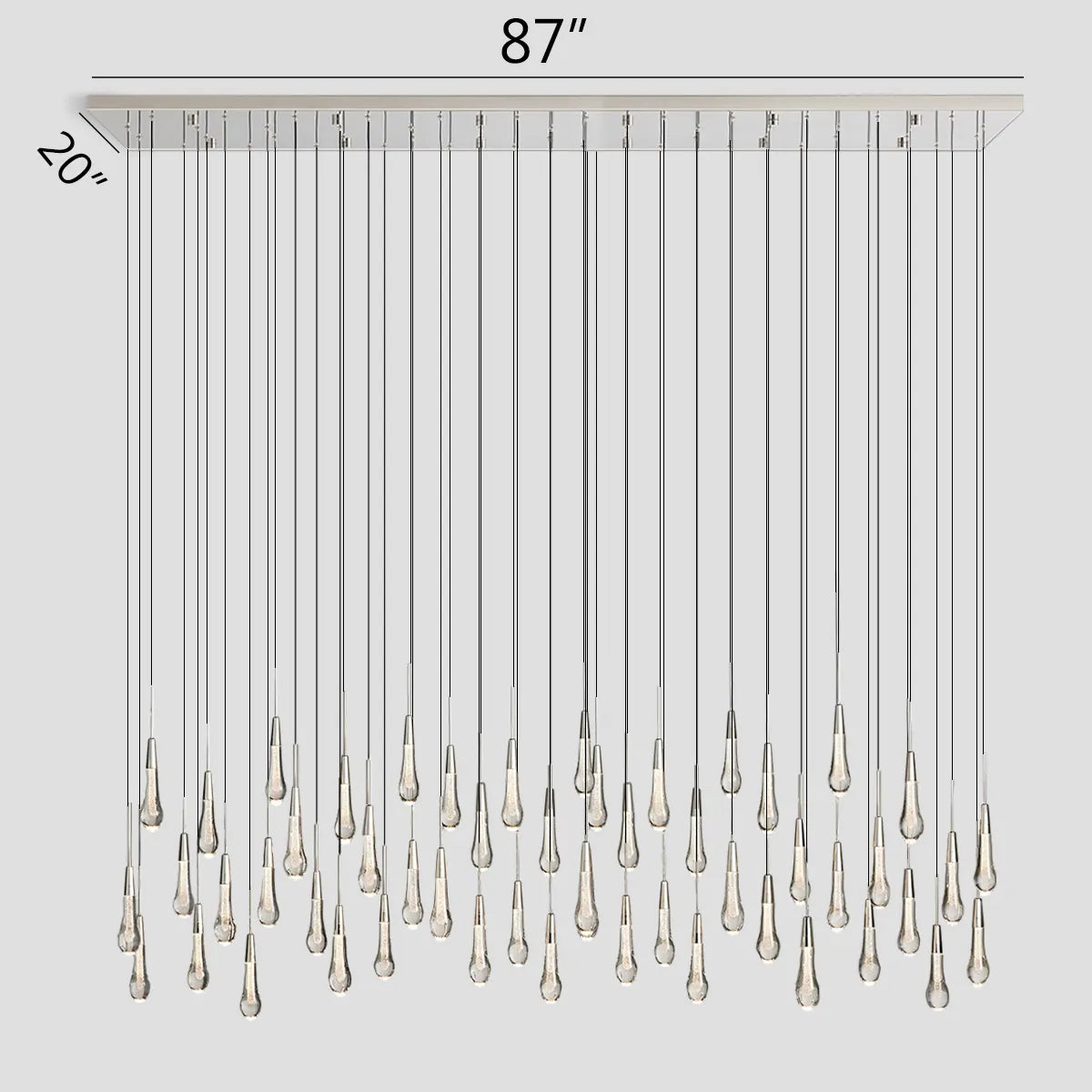 Solitaire Linear Chandelier 37'' 50'' 70'' 87" 120"W