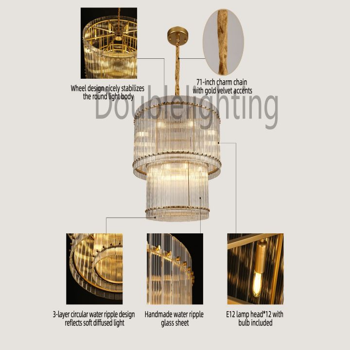 Tina Two-Tier Luxury Round Chandelier 37"