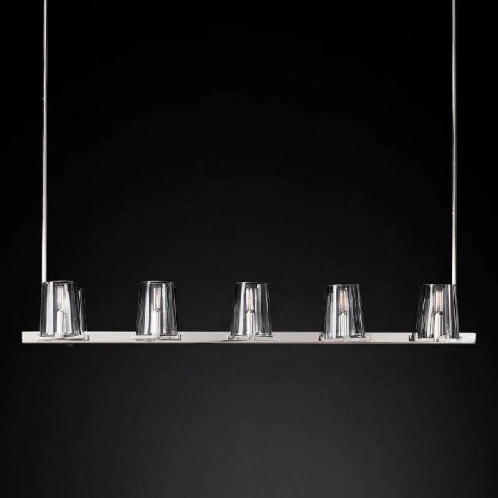 Twinkle Glass Linear Chandelier 49"