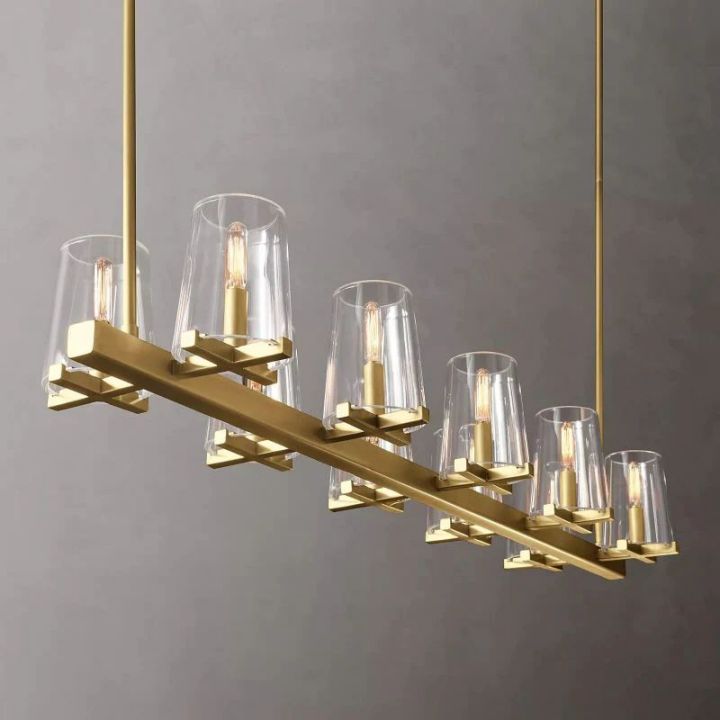 Twinkle Glass Linear Chandelier 49"