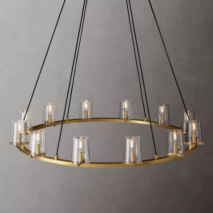 Twinkle Glass Round Chandelier 48"