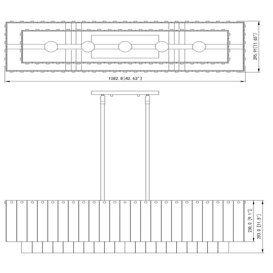 Aimee Linear Glass Chandelier