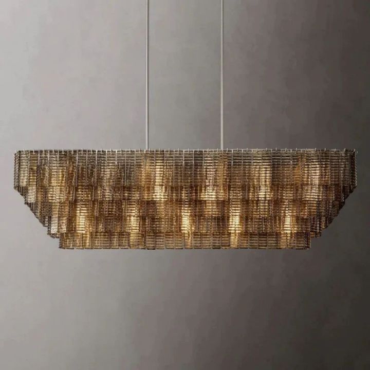 Viraag Smoke Rectangle Chandelier 77"