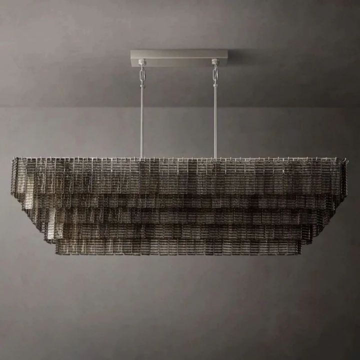 Viraag Smoke Rectangle Chandelier 77"