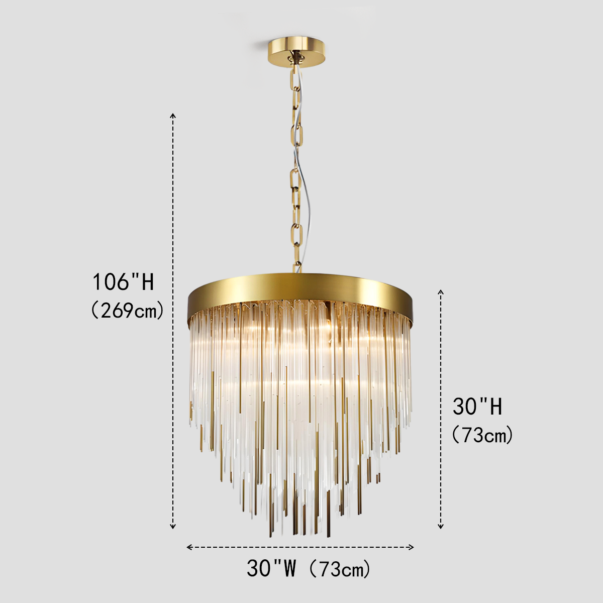 Riley Aged 12-Light Chandelier 30"