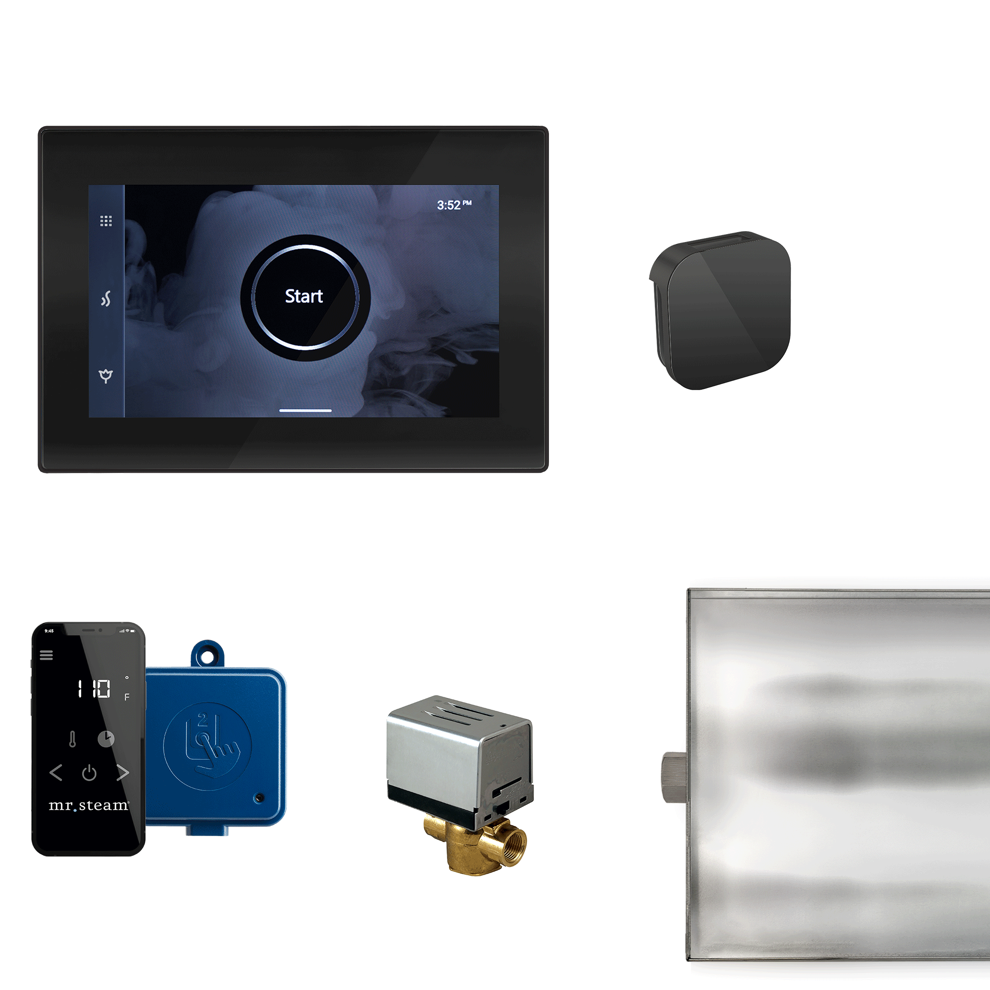 Mr. Steam XButler Steam Shower Control Package with iSteamX Control and Aroma Glass SteamHead | XBTLR