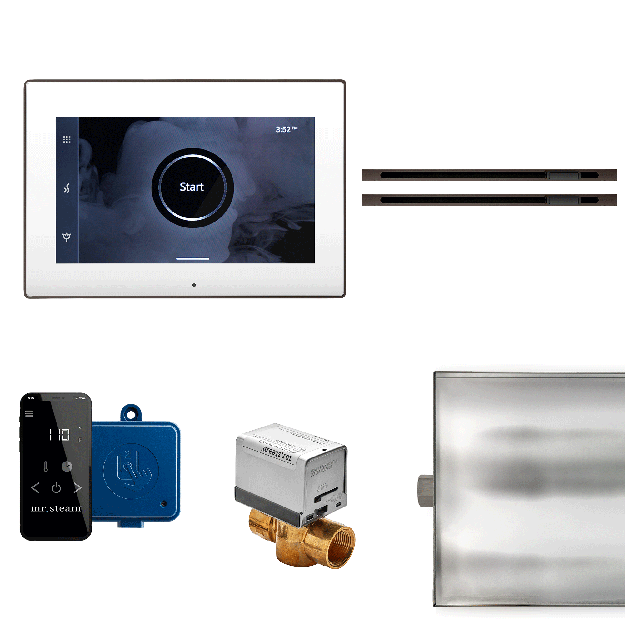 Mr. Steam XButler Max Linear Steam Shower Control Package with iSteamX Control and Linear SteamHead | XBTLRBKXL