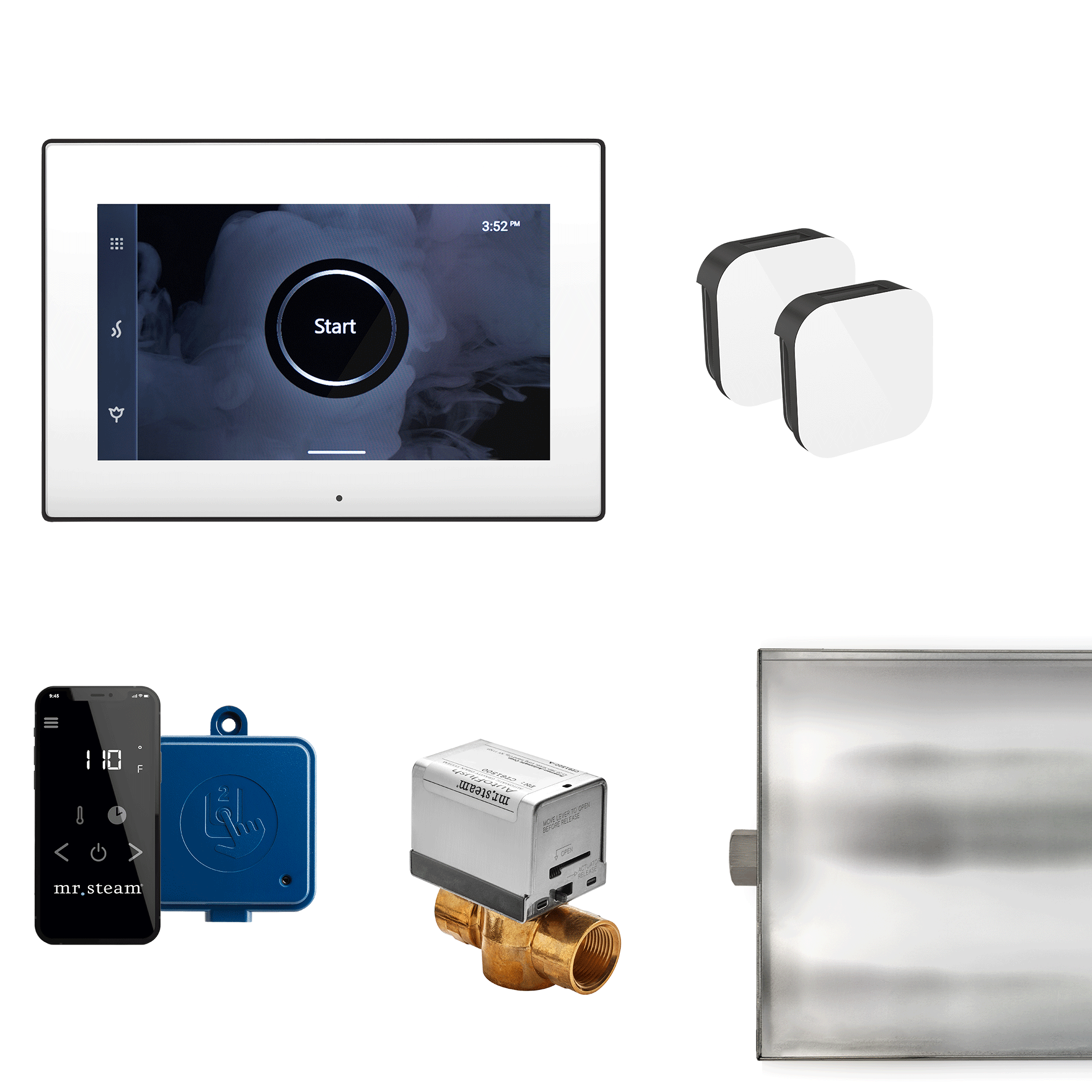 Mr. Steam XButler Max Steam Shower Control Package with iSteamX Control and Aroma Glass SteamHead | XBTLRBKX