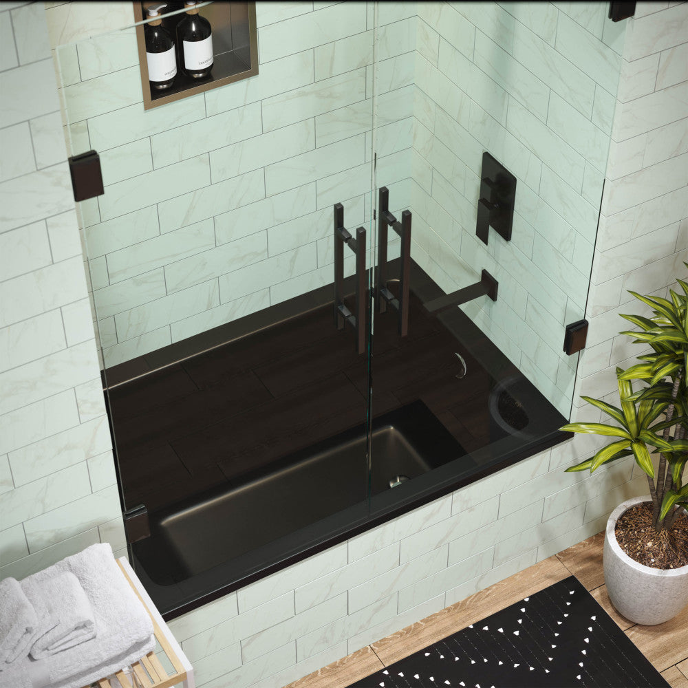 Swiss Madison Voltaire 54" x 30" Reversible Drain Drop-In Bathtub in Matte Black | SM-DB572MB