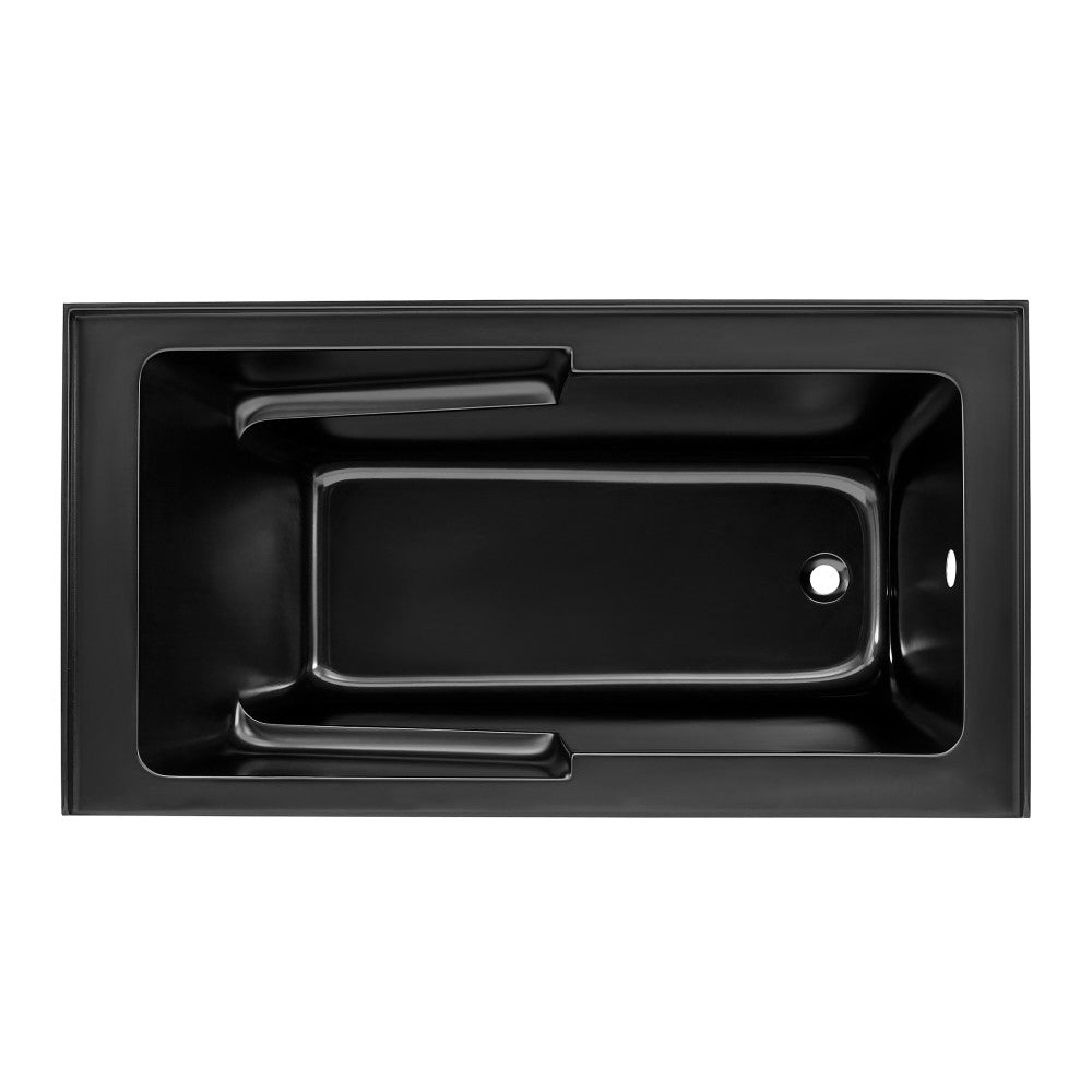 Swiss Madison Voltaire 60" x 32" Right-Hand Drain Alcove Bathtub with Apron in Matte Black | SM-AB542MB