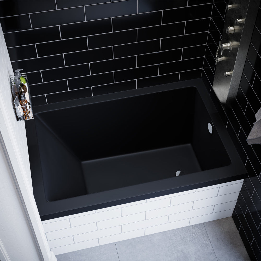 Swiss Madison Voltaire 48" x 32" Right-Hand Drain Alcove Bathtub in Matte Black | SM-DB562MB