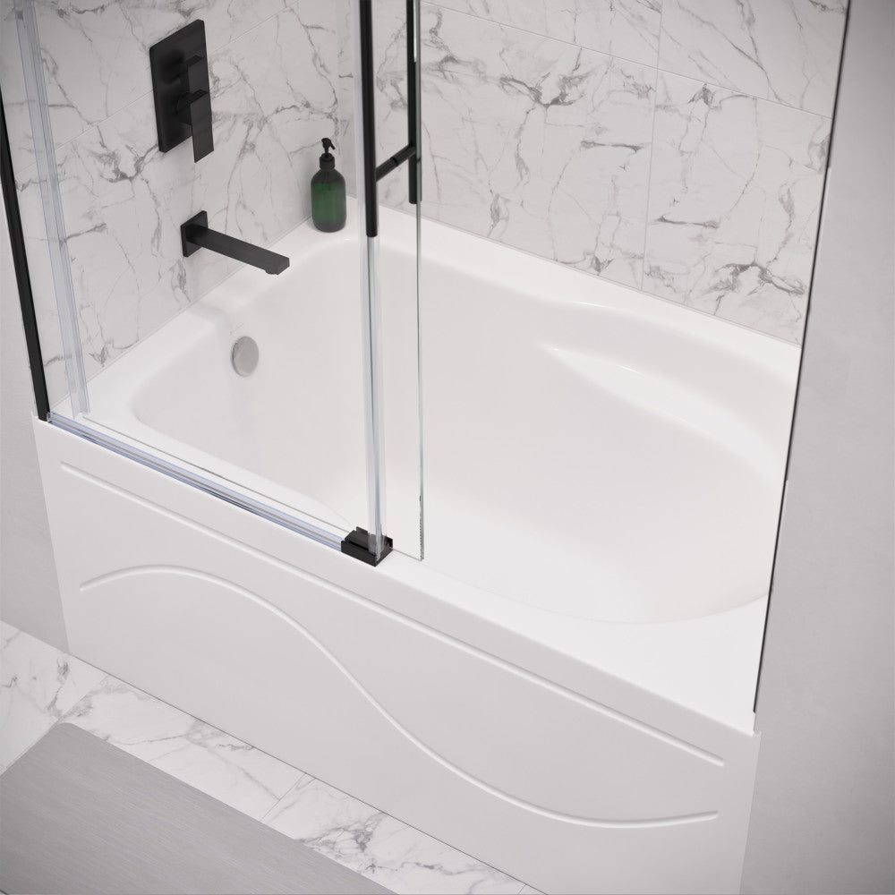 Swiss Madison Voltaire 48" x 30" Left-Hand Drain Alcove Integrated Armrest Bathtub with Apron | SM-AB596