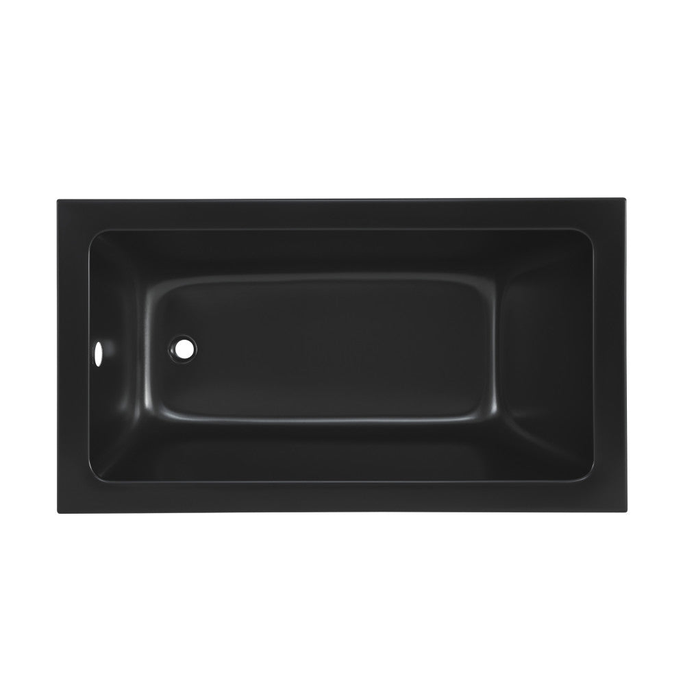 Swiss Madison Voltaire 54" x 30" Reversible Drain Drop-In Bathtub in Matte Black | SM-DB572MB