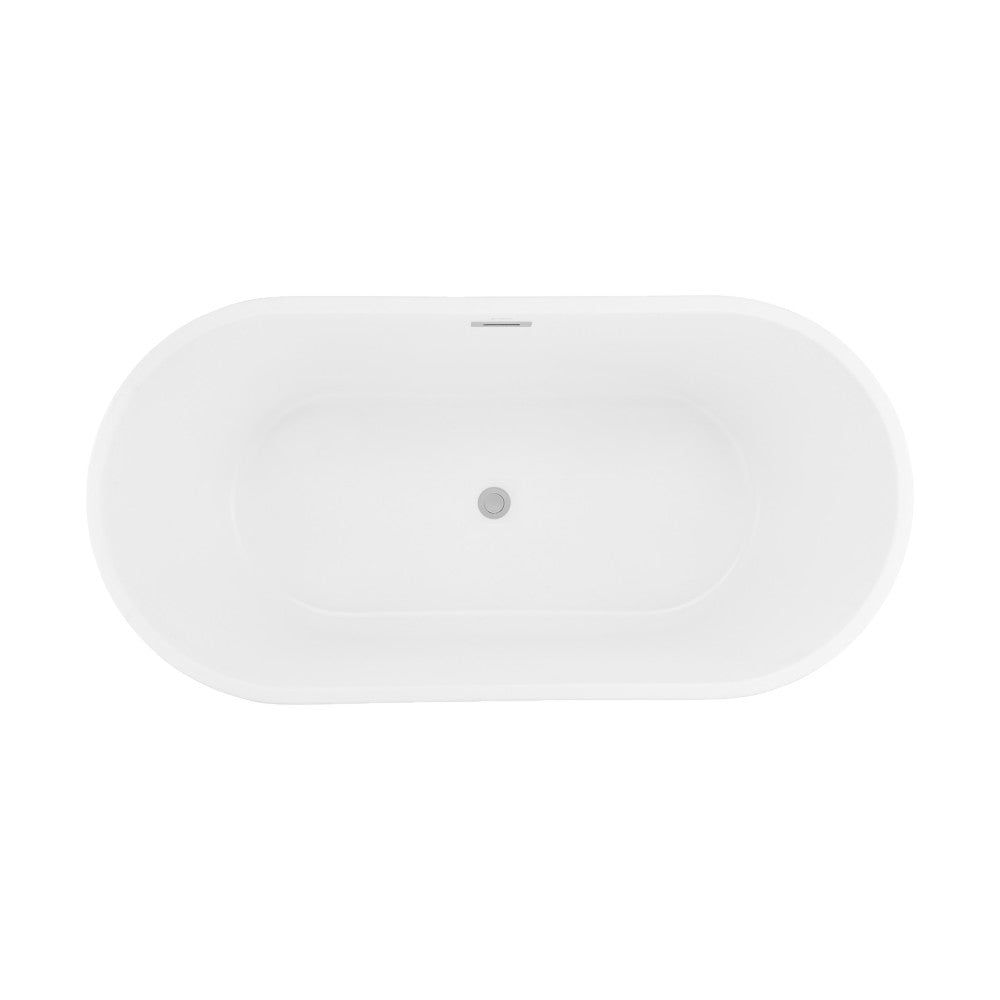 Swiss Madison Claire 60" Freestanding Bathtub Matte Black and Matte White | SM-FB590MBMW