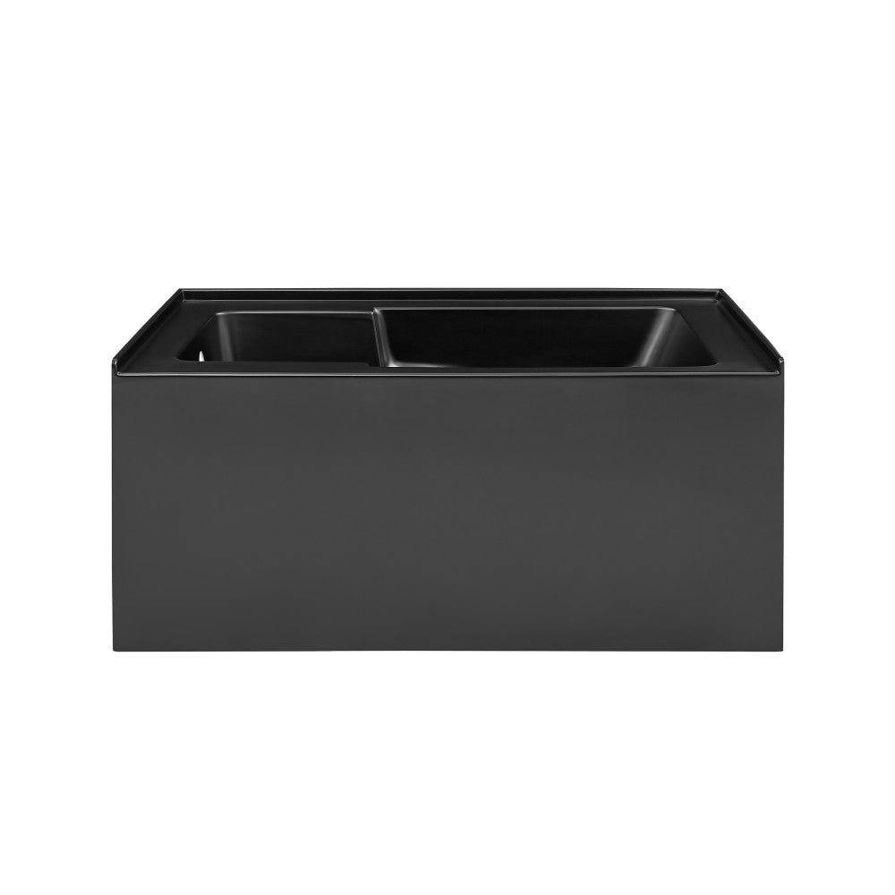 Swiss Madison Voltaire 54" x 30" Left-Hand Drain Alcove Bathtub with Apron in Matte Black | SM-AB549MB