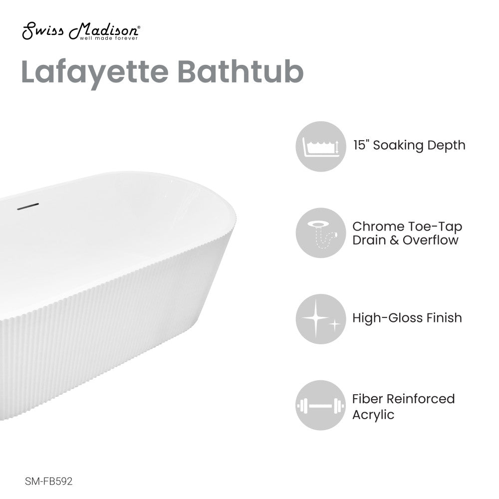 Swiss Madison Lafayette 67" Freestanding Bathtub | SM-FB592