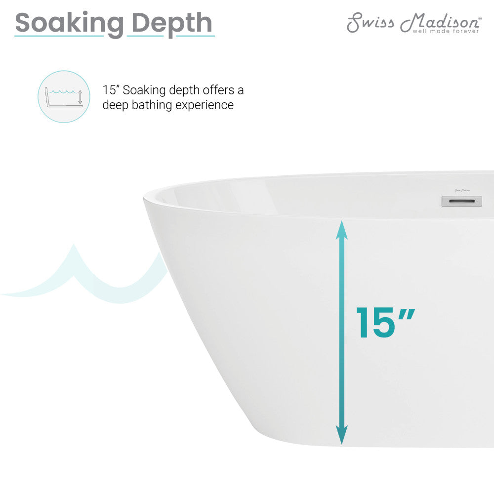 Swiss Madison Manoir 60" Freestanding Bathtub | SM-FB560