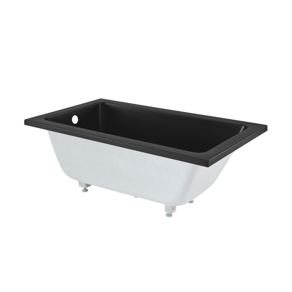 Swiss Madison Voltaire 54" x 30" Reversible Drain Drop-In Bathtub in Matte Black | SM-DB572MB