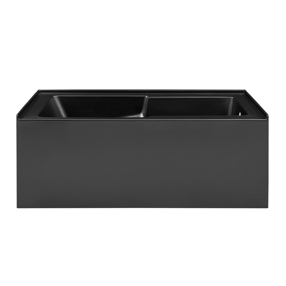 Swiss Madison Voltaire 60" x 32" Right-Hand Drain Alcove Bathtub with Apron in Matte Black | SM-AB542MB