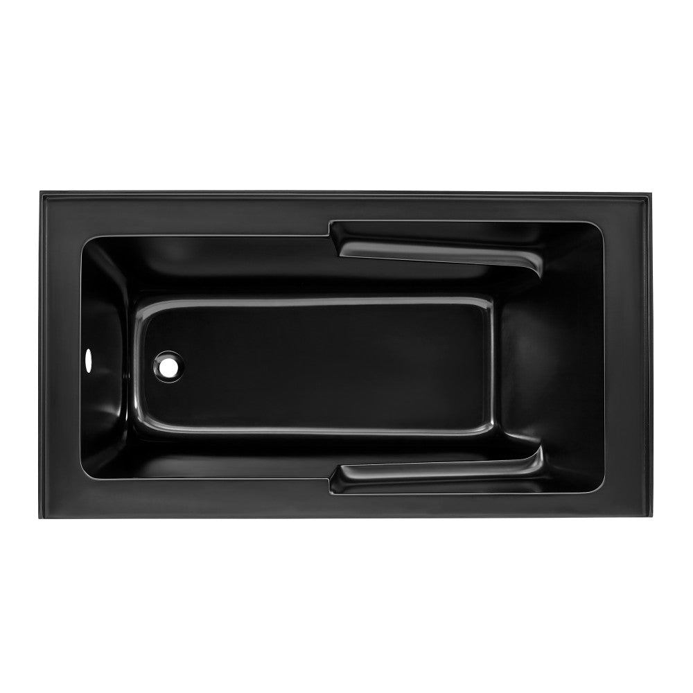 Swiss Madison Voltaire 60" x 32" Left-Hand Drain Alcove Bathtub with Apron in Matte Black | SM-AB543MB