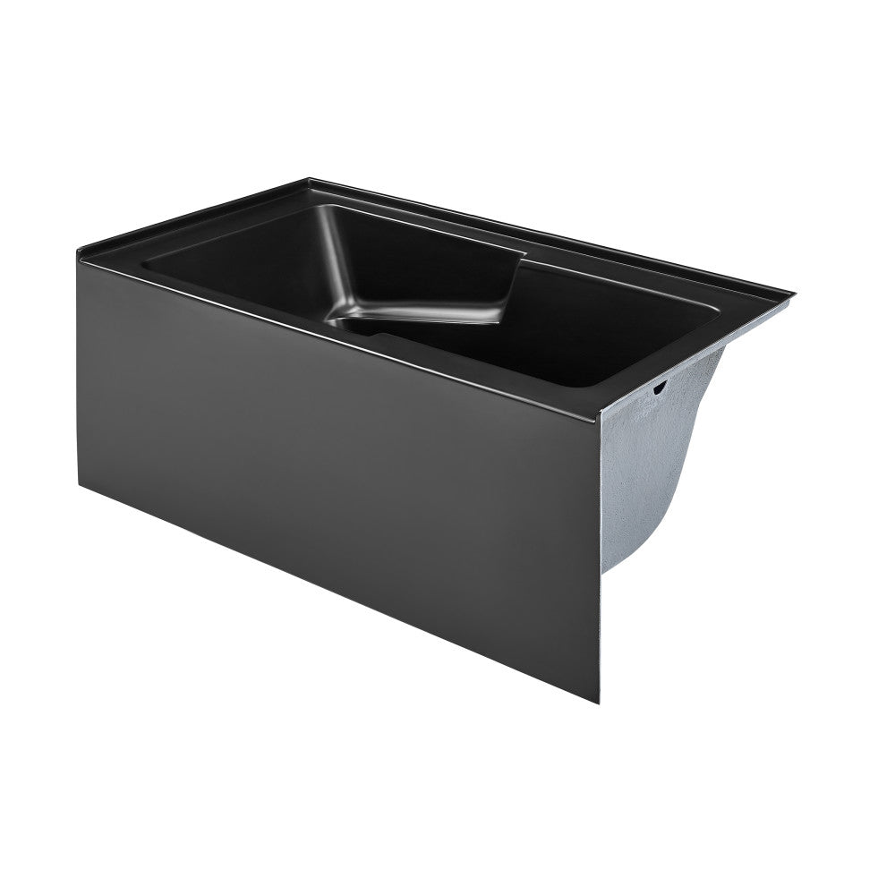 Swiss Madison Voltaire 54" x 30" Right-Hand Drain Alcove Bathtub with Apron in Matte Black | SM-AB550MB