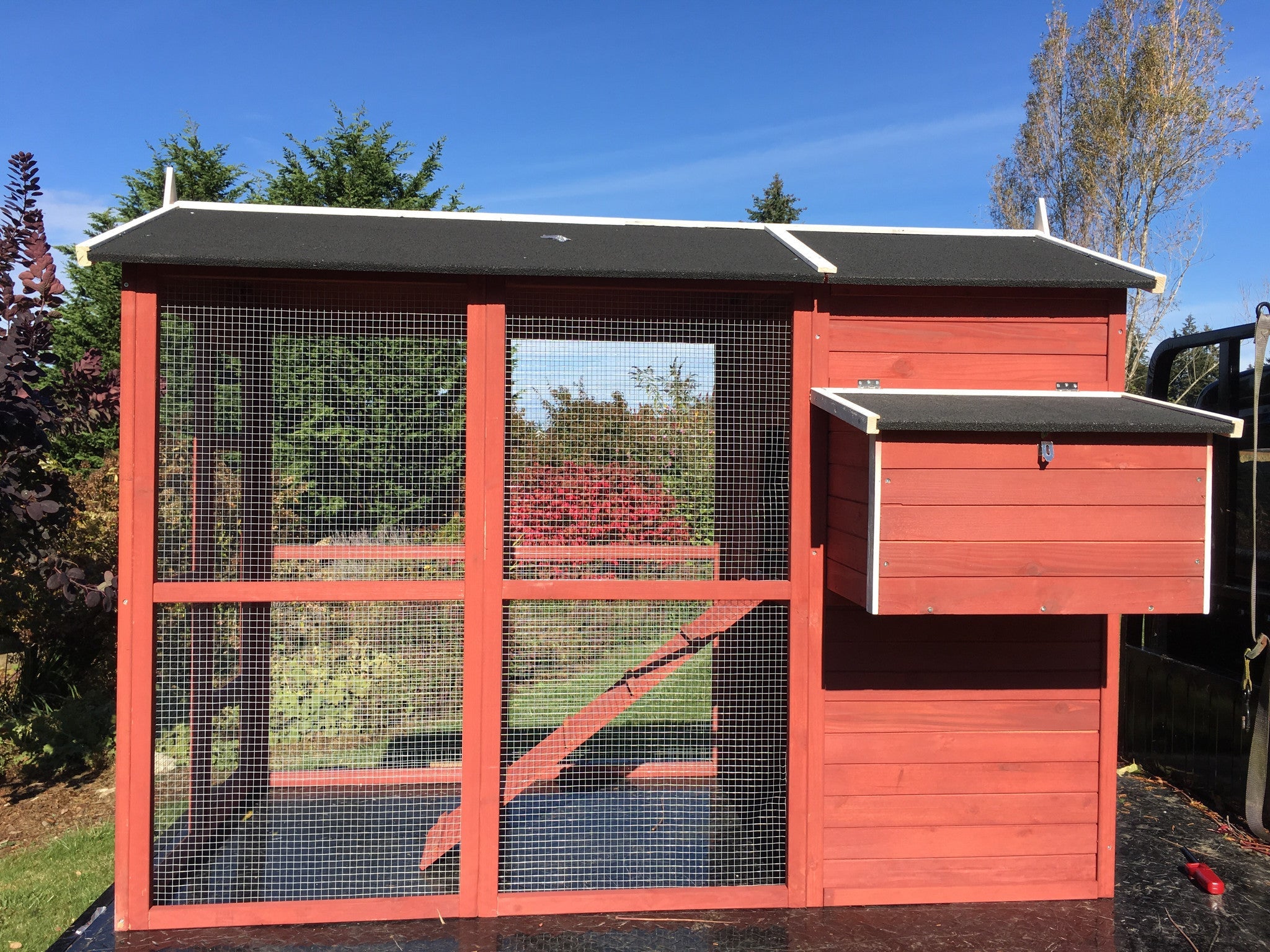 NEW FarmHouse Coop. In-Stock Barn Red Stain on sale