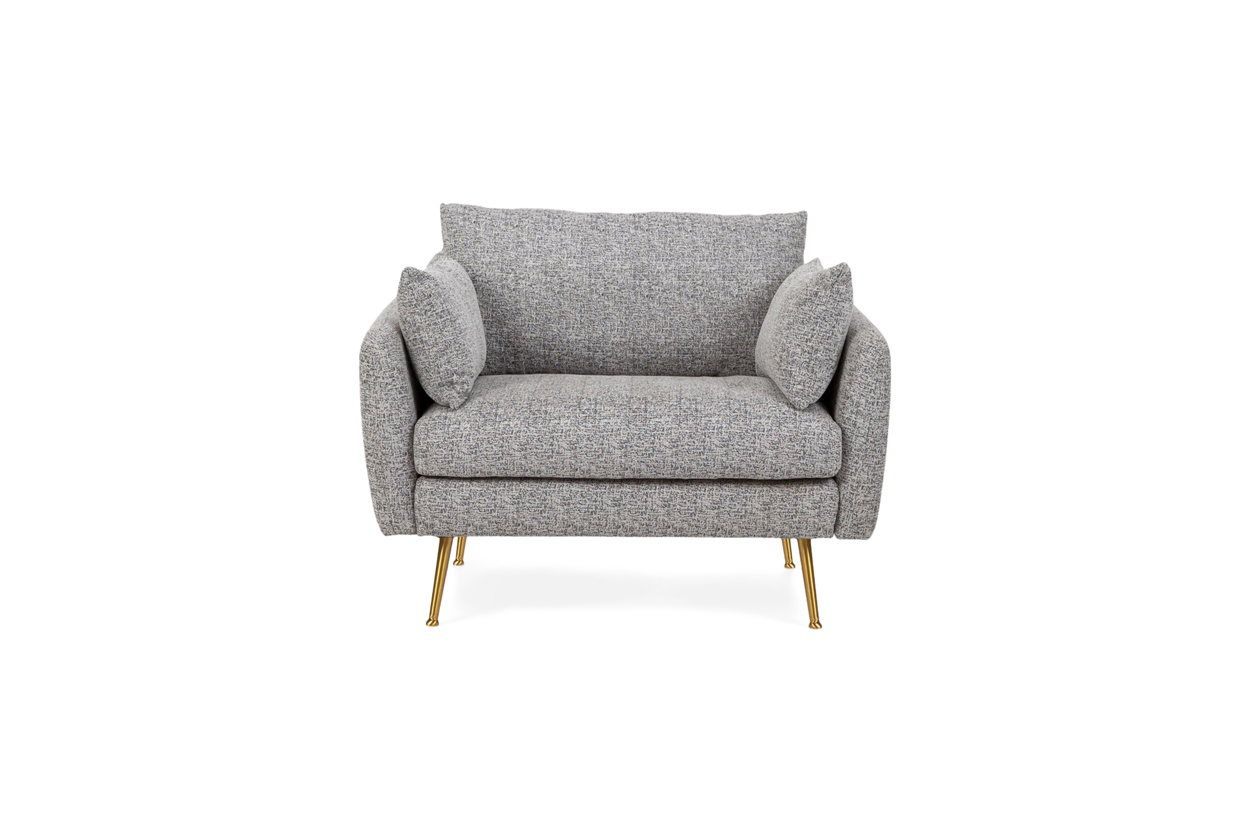 grey textured weave gold | Park Armchair shown in grey textured weave with gold legs