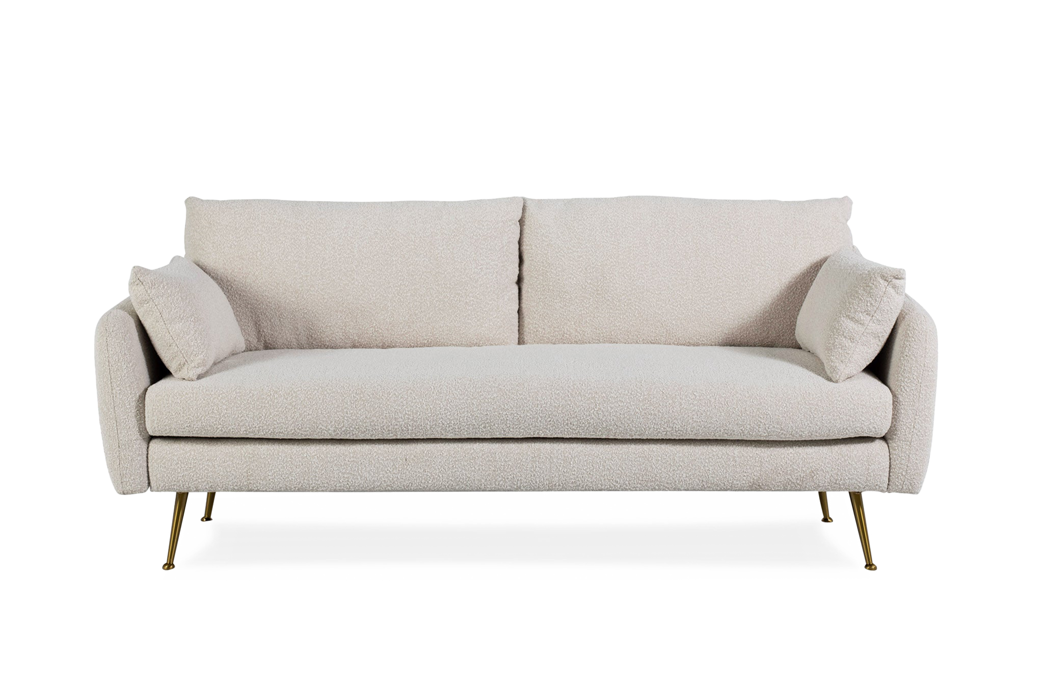 grey textured weave Gold | Park Sofa shown in grey textured weave with gold legs